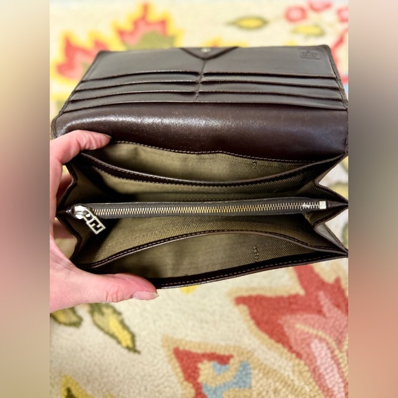 FENDI Vintage Zucca Canvas Leather Long Brown Wallet - Picture 15 of 16